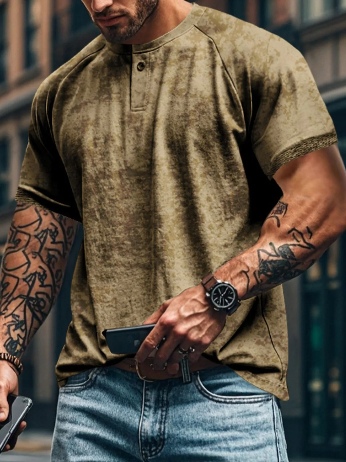 Men's Full Size Round Neck Short Sleeve T-Shirt Plus Size - Image 7
