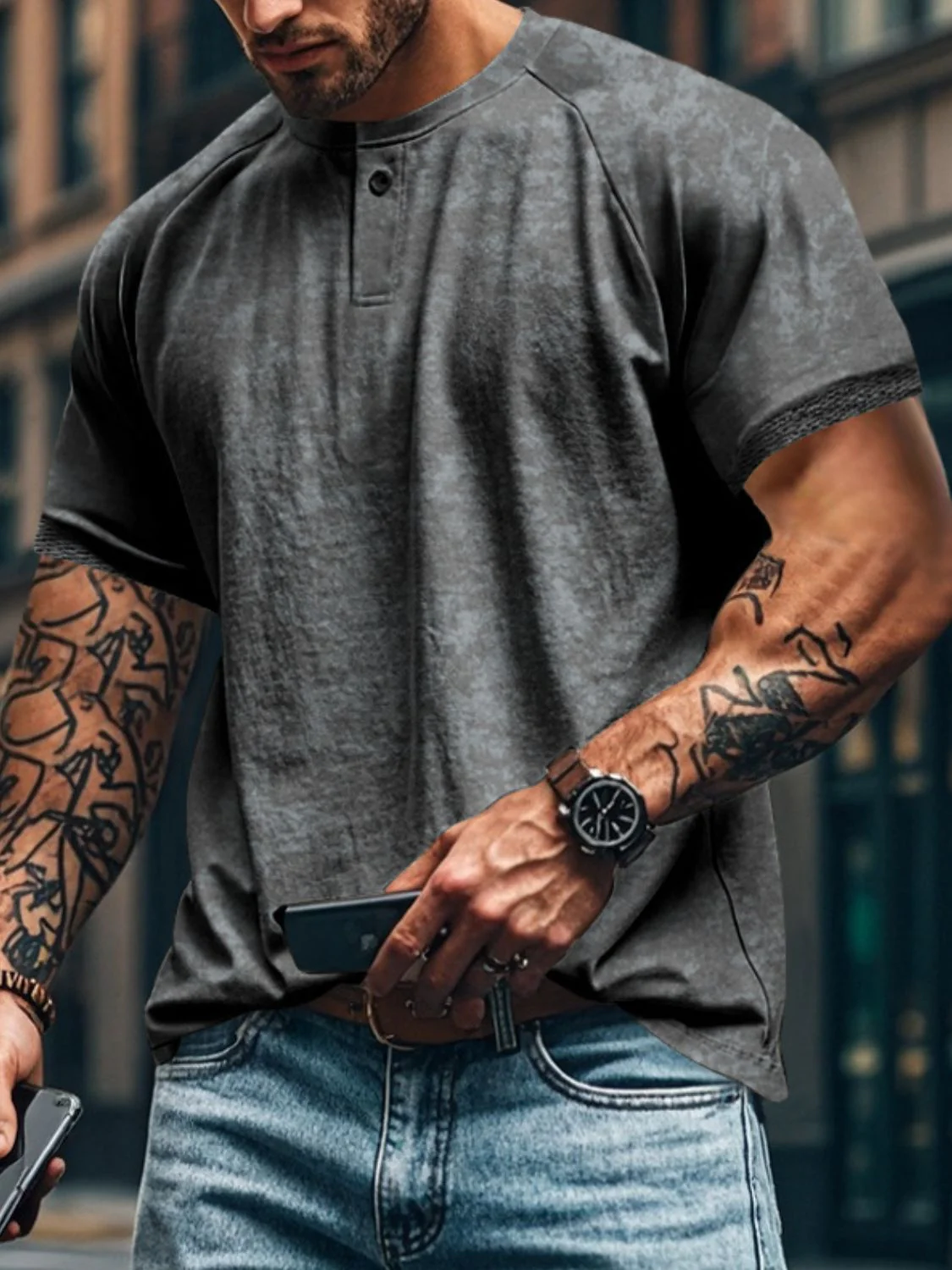 Men's Full Size Round Neck Short Sleeve T-Shirt Plus Size - Image 8