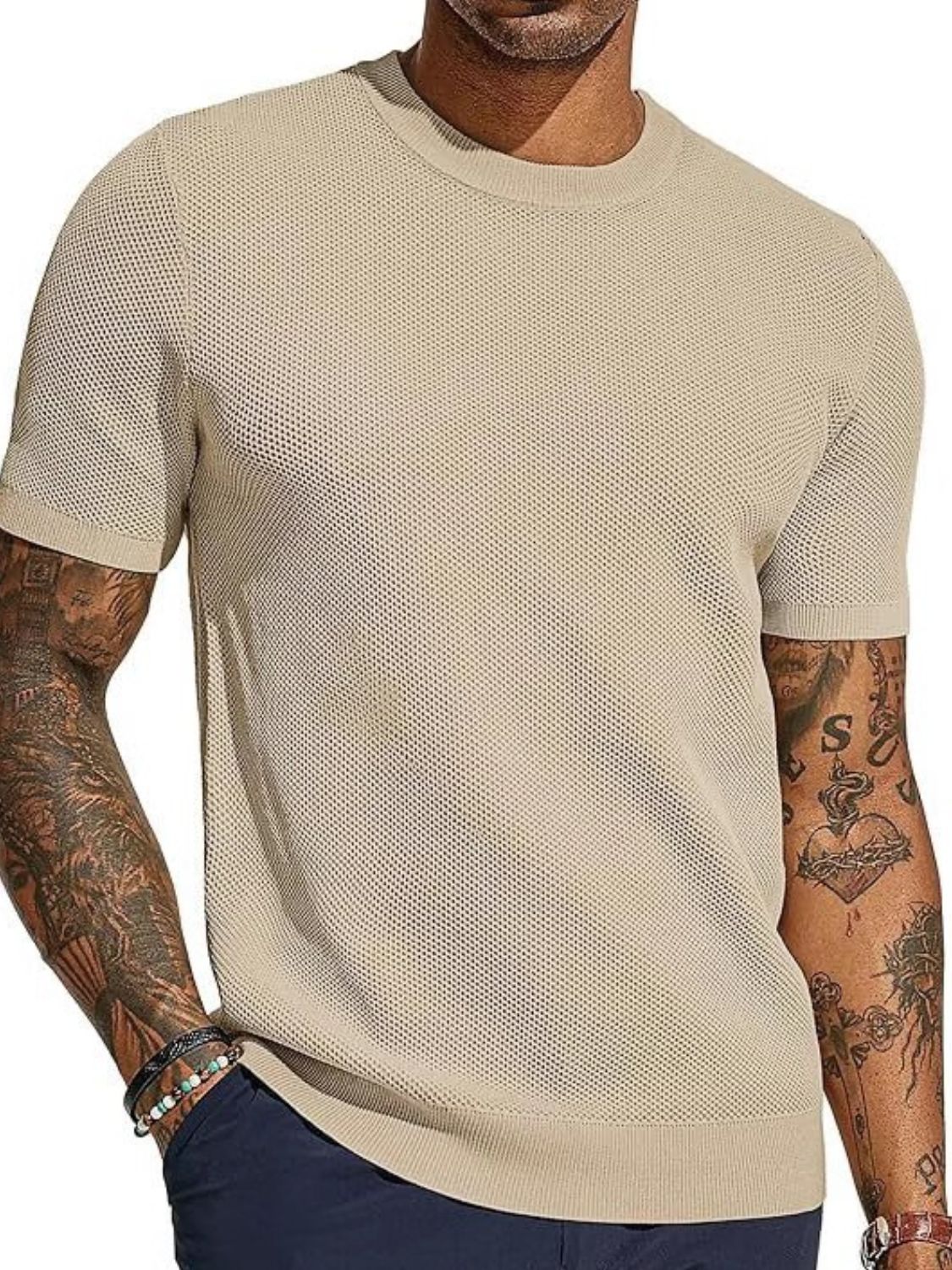 Men's Full Size Round Neck Short Sleeve T-Shirt Plus Size - Image 5