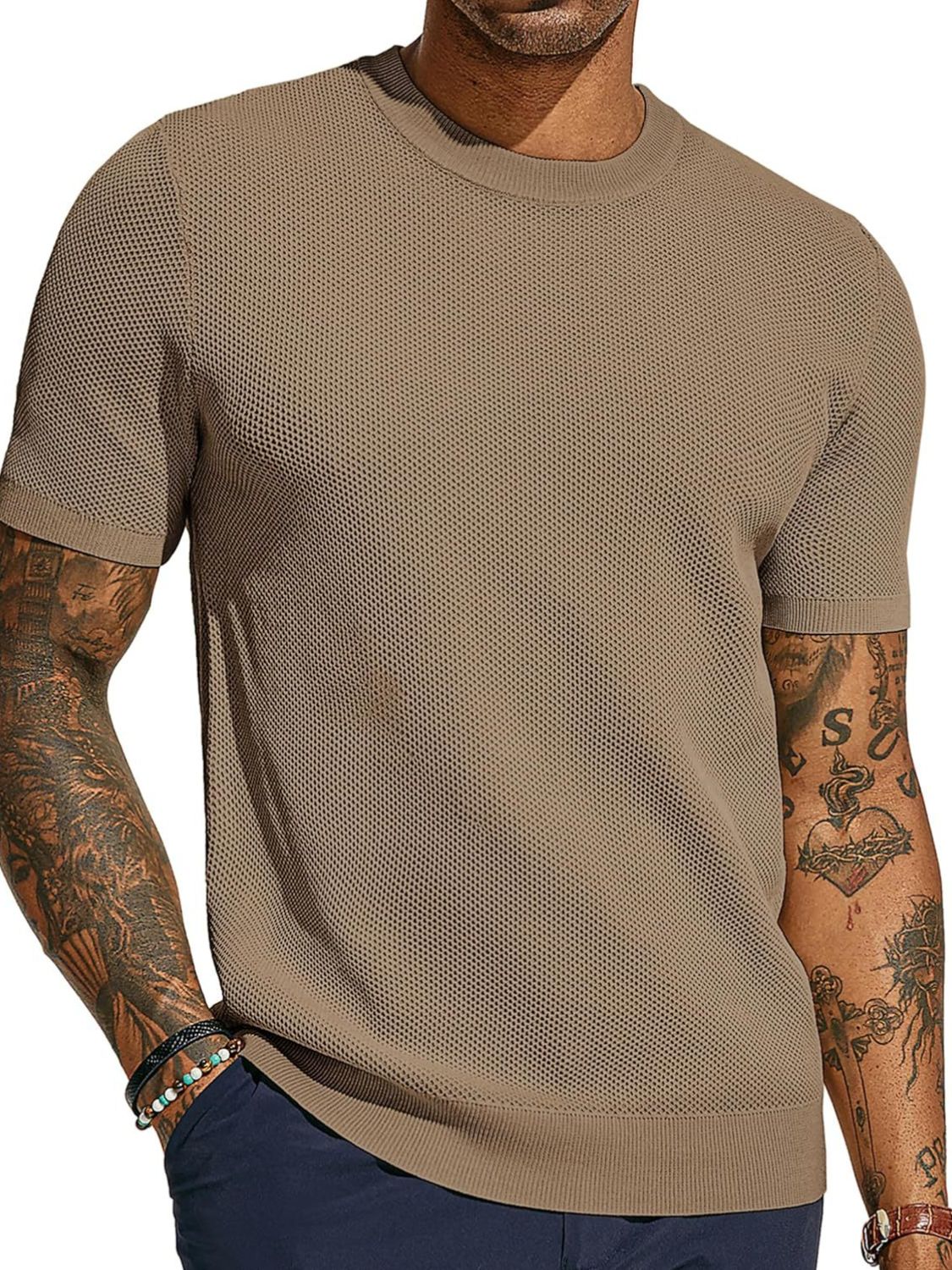 Men's Full Size Round Neck Short Sleeve T-Shirt Plus Size - Image 6