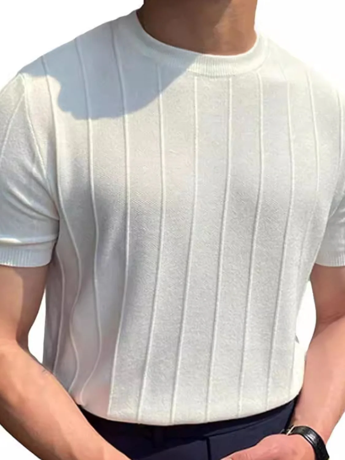 Men's Full Size Round Neck Short Sleeve T-Shirt Plus Size - Image 2