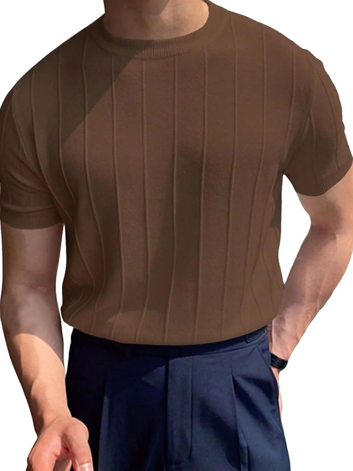 Men's Full Size Round Neck Short Sleeve T-Shirt Plus Size - Image 6