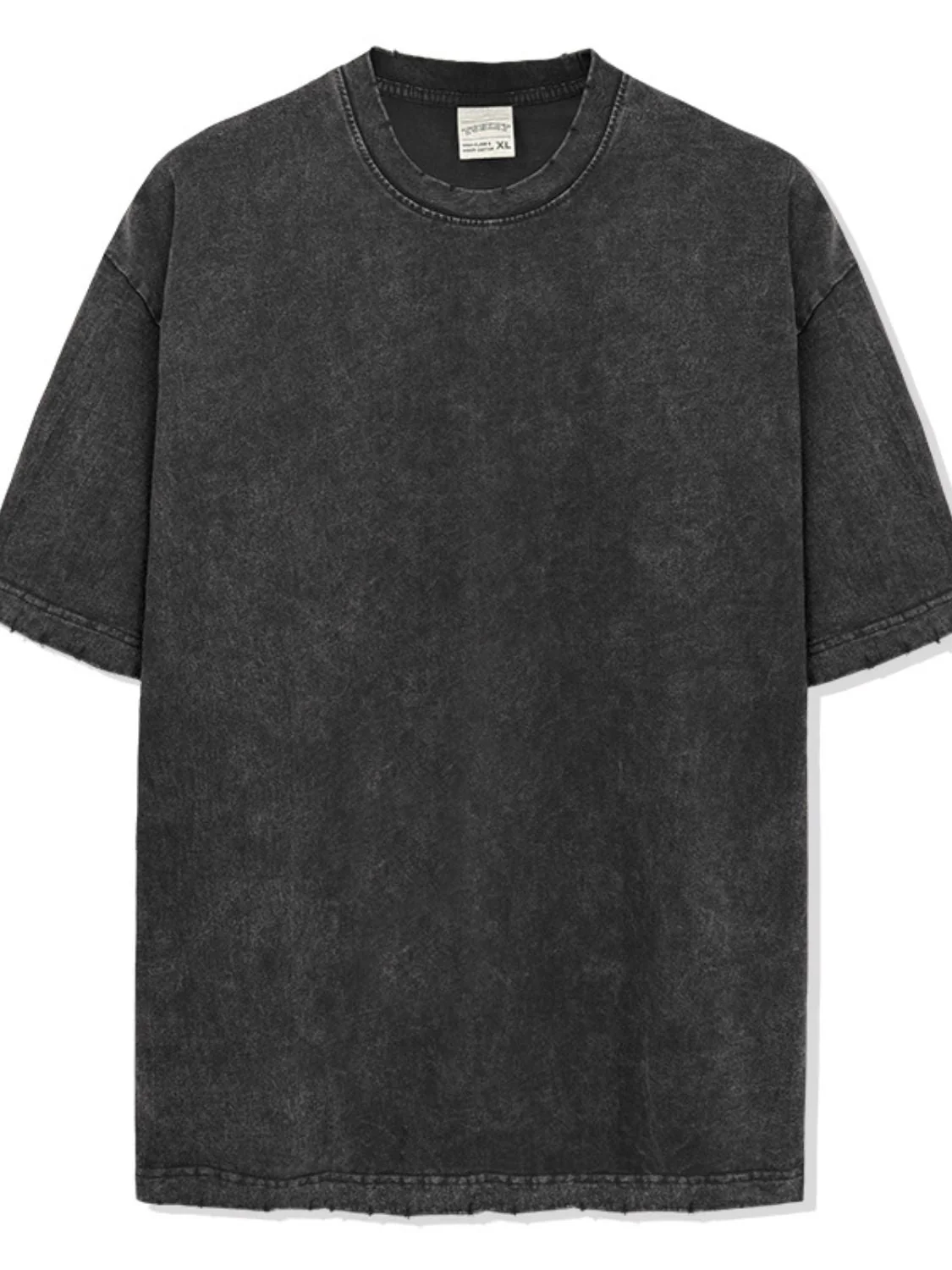 Men's Full Size Round Neck Washed T-Shirt Plus Size - Image 2