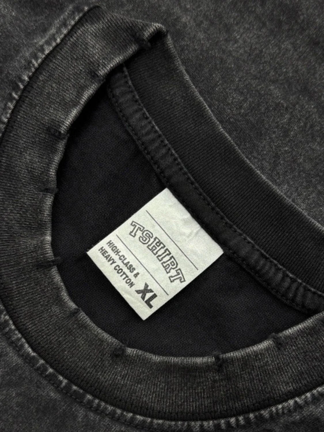 Men's Full Size Round Neck Washed T-Shirt Plus Size - Image 3