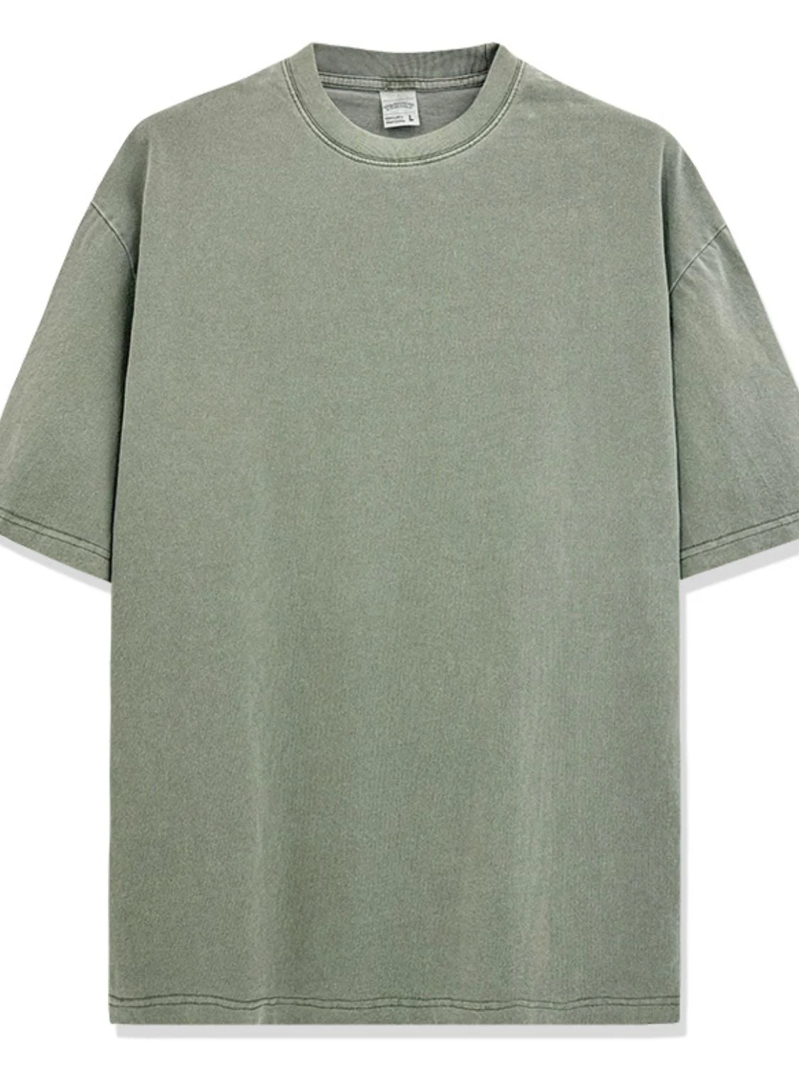 Men's Full Size Round Neck Washed T-Shirt Plus Size - Image 11