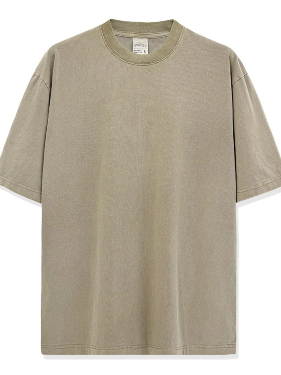 Men's Full Size Round Neck Washed T-Shirt Plus Size - Image 13