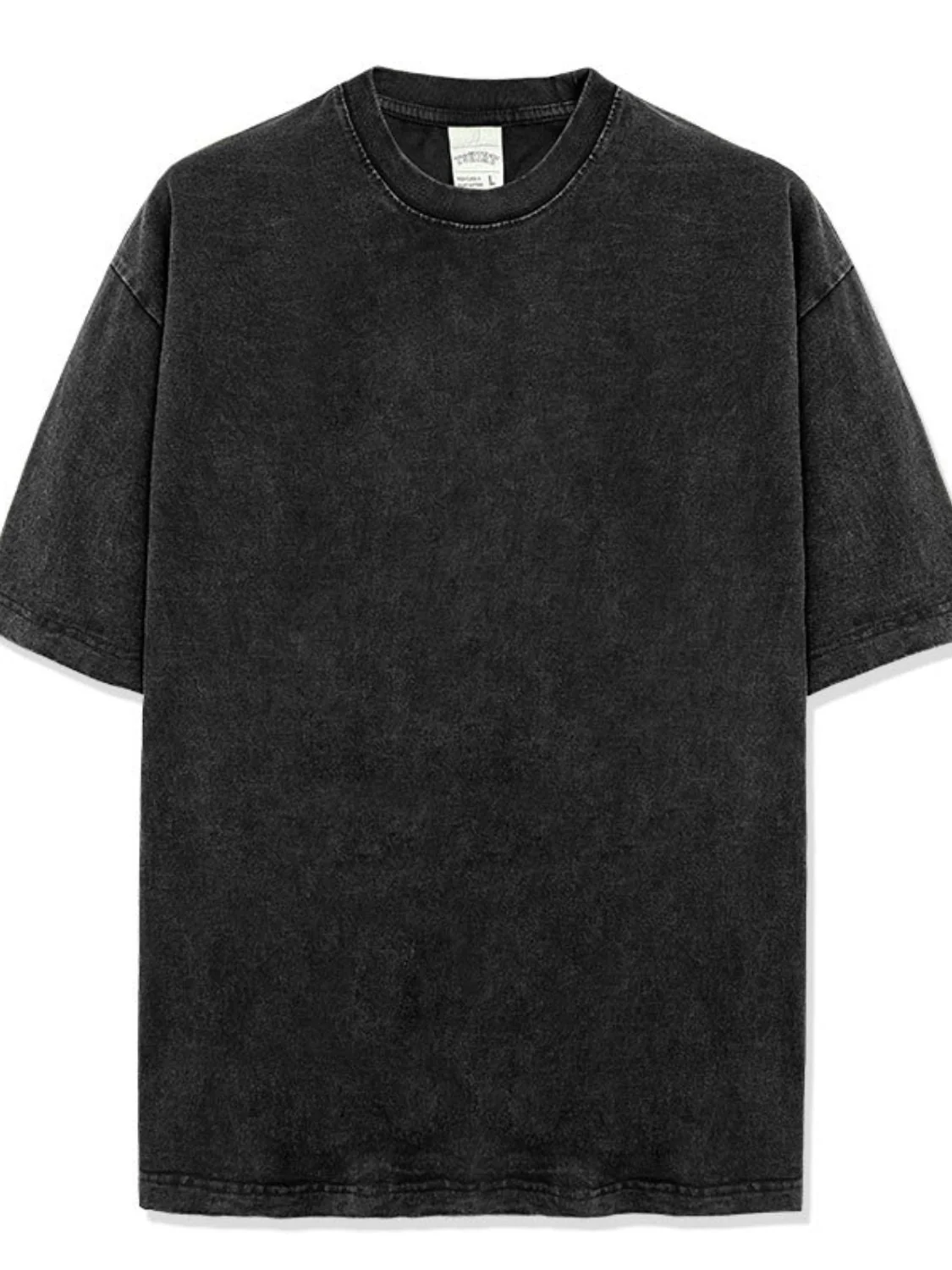 Men's Full Size Round Neck Washed T-Shirt Plus Size - Image 4