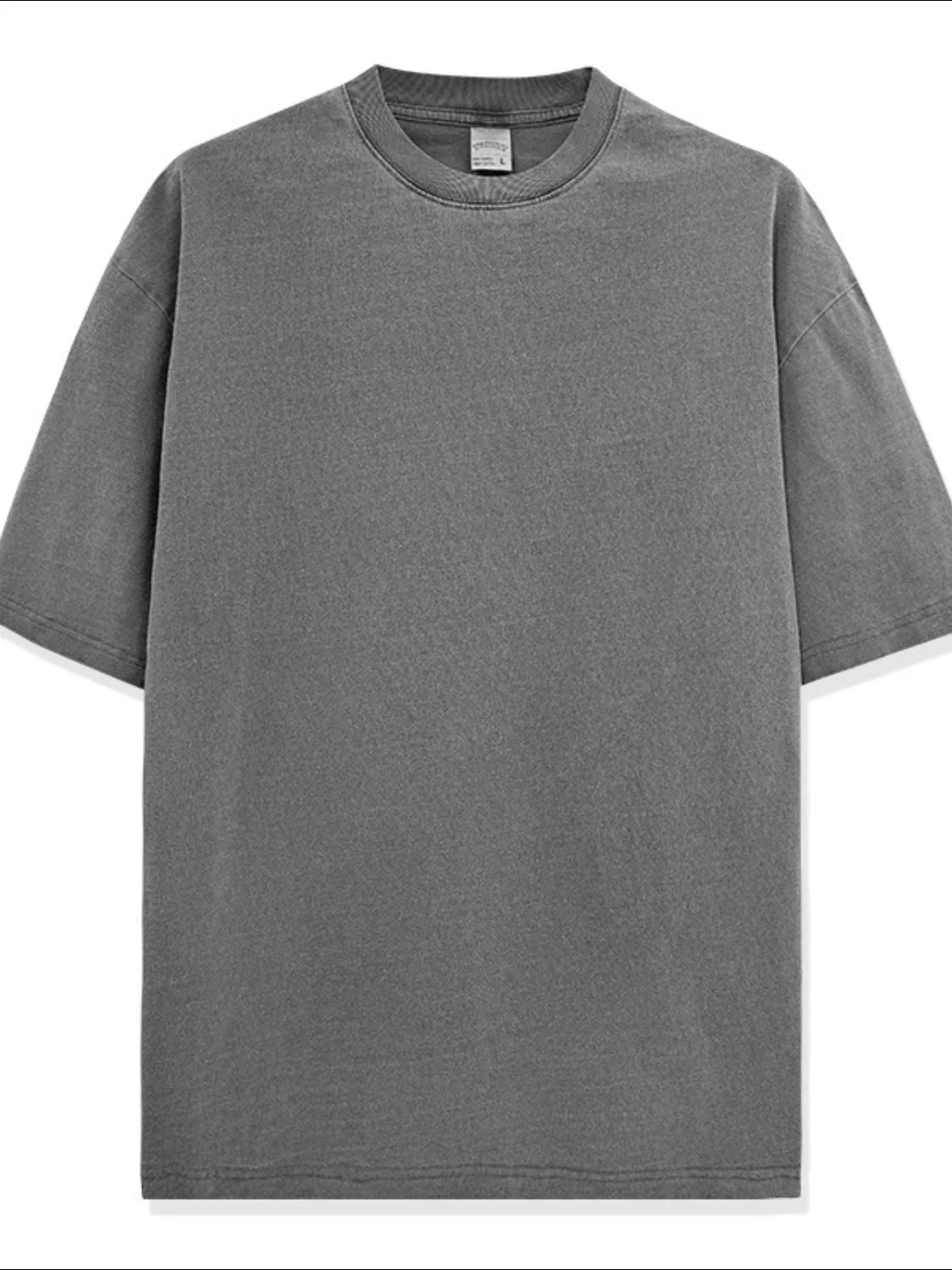 Men's Full Size Round Neck Washed T-Shirt Plus Size - Image 5