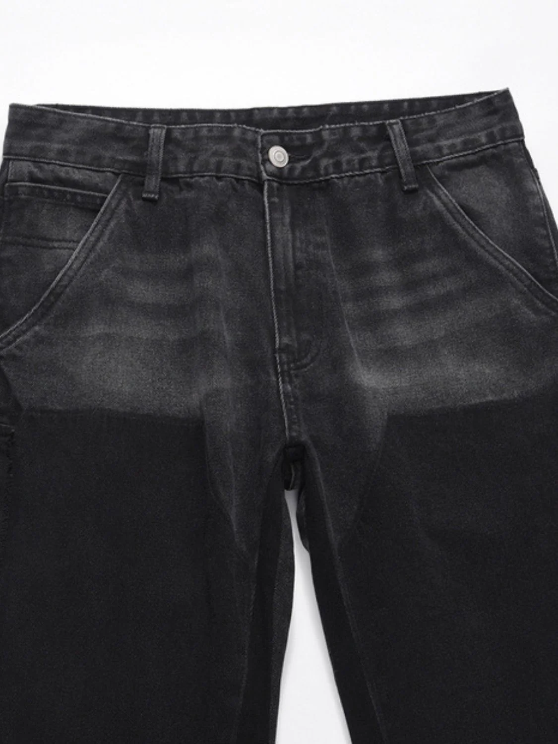 Men's Full Size Washed Straight Leg Jeans Plus Size - Image 3