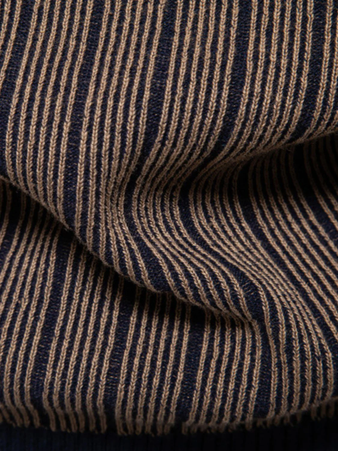 Men's Mock Neck Contrast Striped Sweater - Image 3