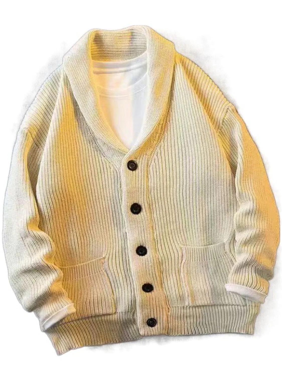 Men's Plus Size Button Down Long Sleeve Cardigan - Image 5