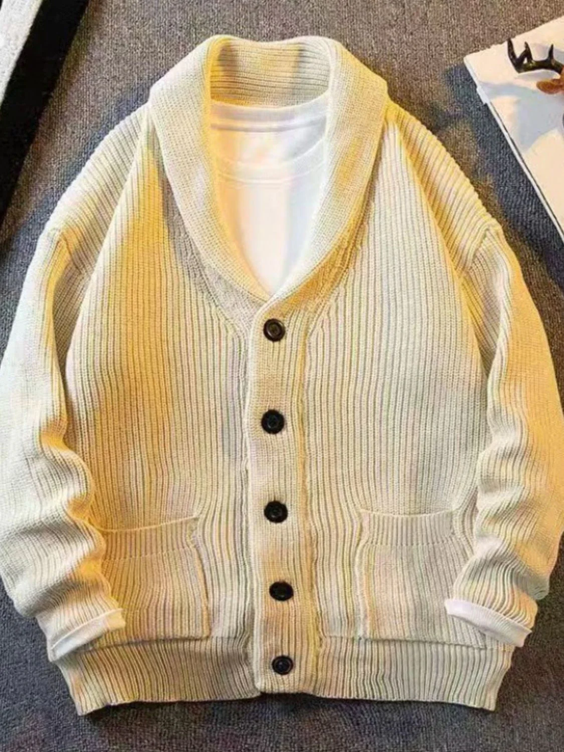 Men's Plus Size Button Down Long Sleeve Cardigan - Image 7
