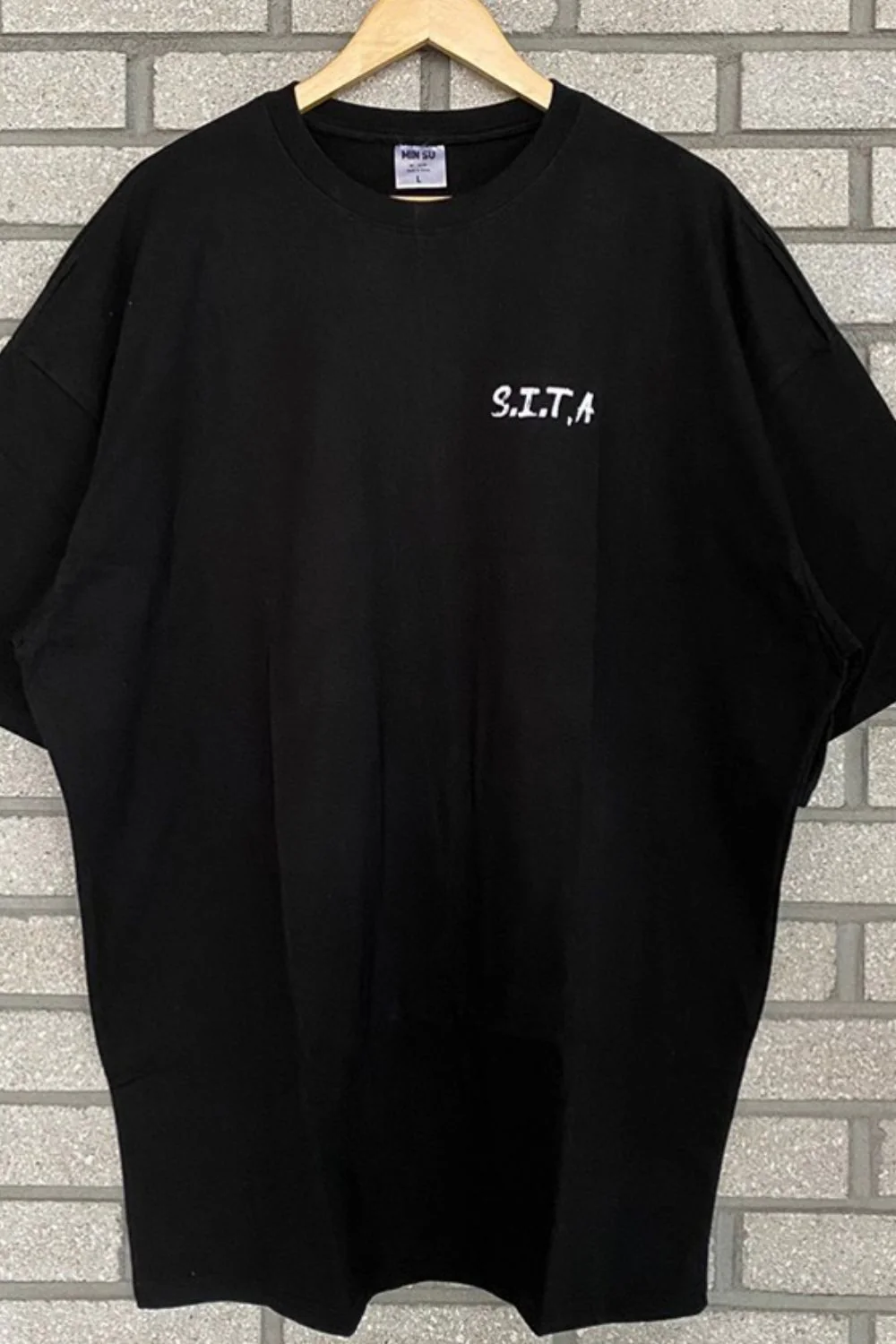 Men's Plus Size Letter Round Neck Half Sleeve T-Shirt - Image 4