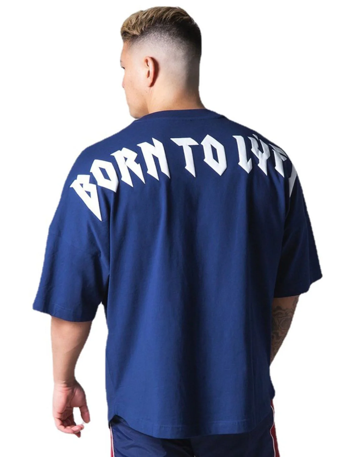 Men's Plus Size Letter Round Neck Half Sleeve T-Shirt - Image 5