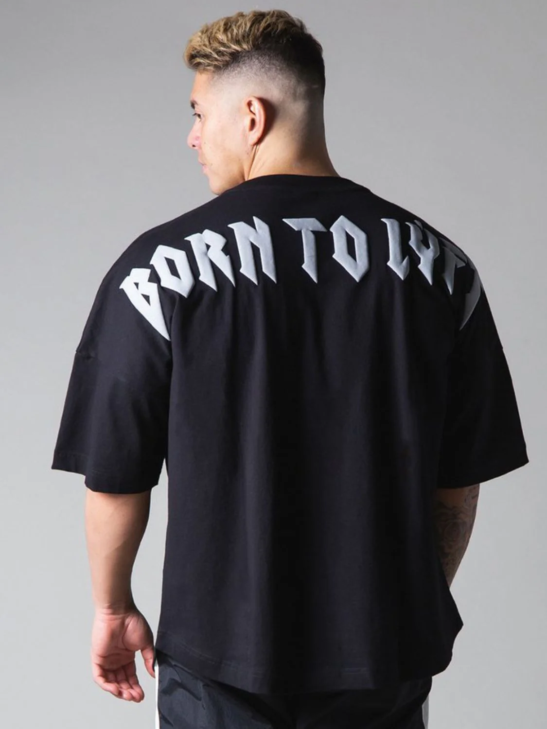 Men's Plus Size Letter Round Neck Half Sleeve T-Shirt - Image 6