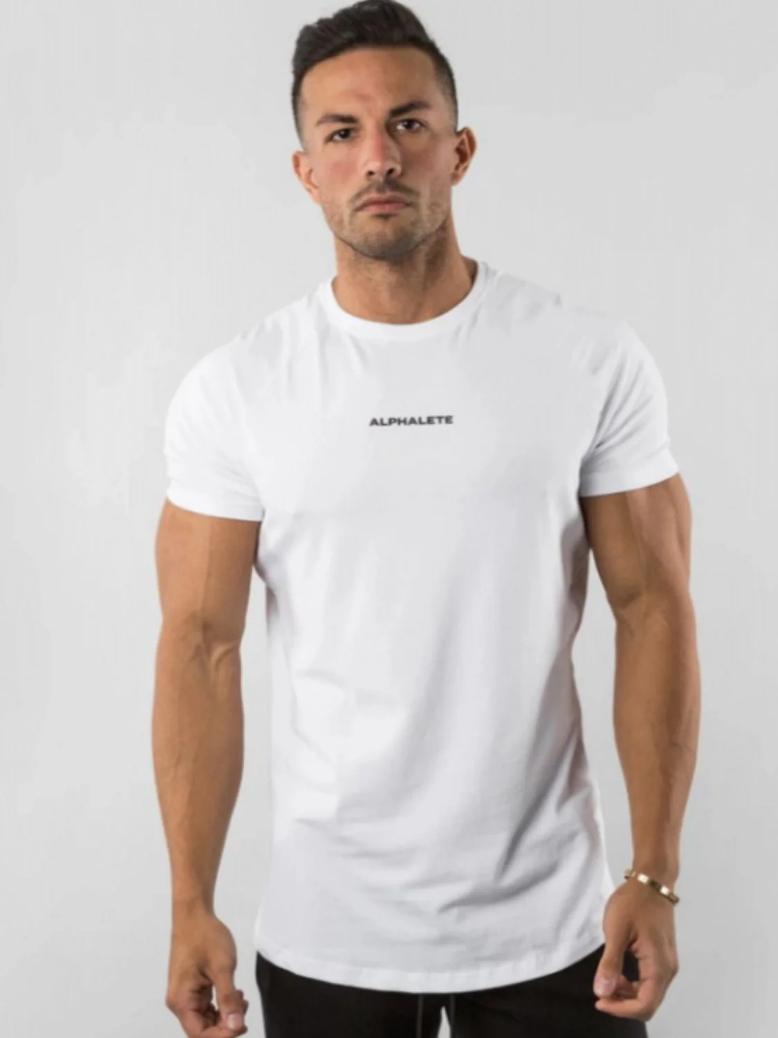 Men's Plus Size Letter Round Neck Short Sleeve T-Shirt - Image 4