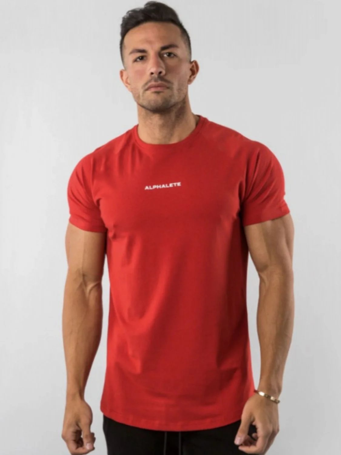 Men's Plus Size Letter Round Neck Short Sleeve T-Shirt - Image 5