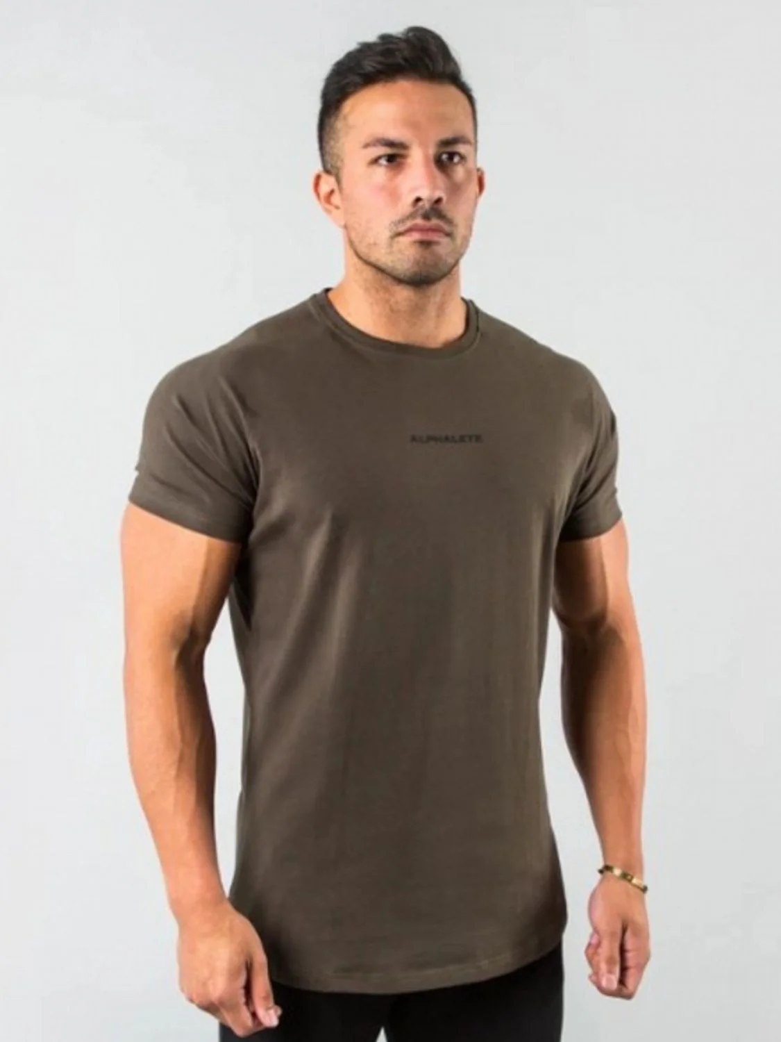 Men's Plus Size Letter Round Neck Short Sleeve T-Shirt - Image 7