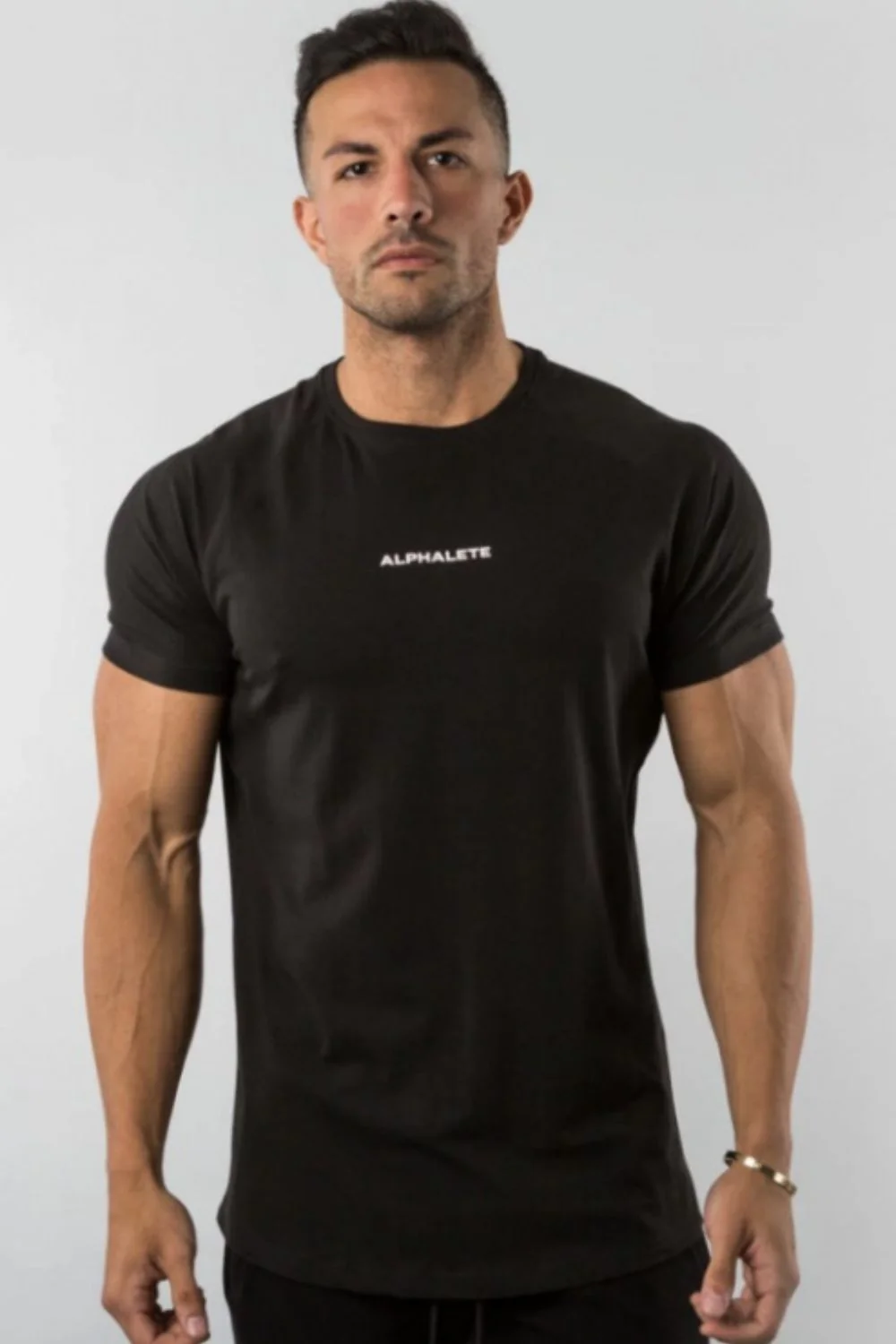 Men's Plus Size Letter Round Neck Short Sleeve T-Shirt - Image 8