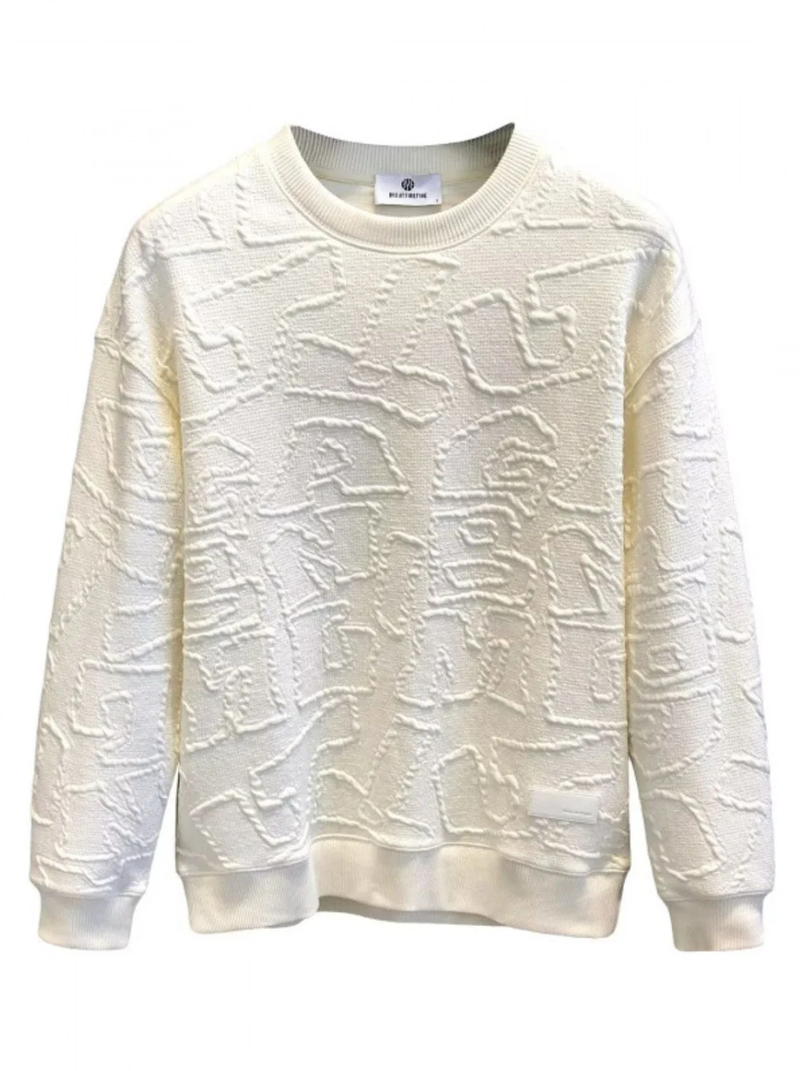 Men's  Plus Size Textured Round Neck Long Sleeve Sweatshirt - Image 5
