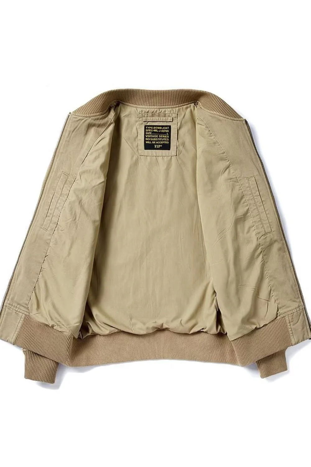 Men's Plus Size Zip Up Baseball Collar Bomber Jacket - Image 5