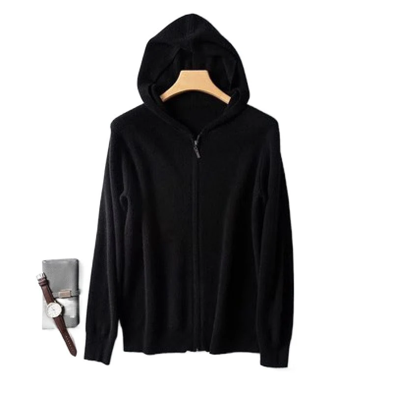 Men's Plus Size Zip Up Long Sleeve Hooded Cardigan - Image 6