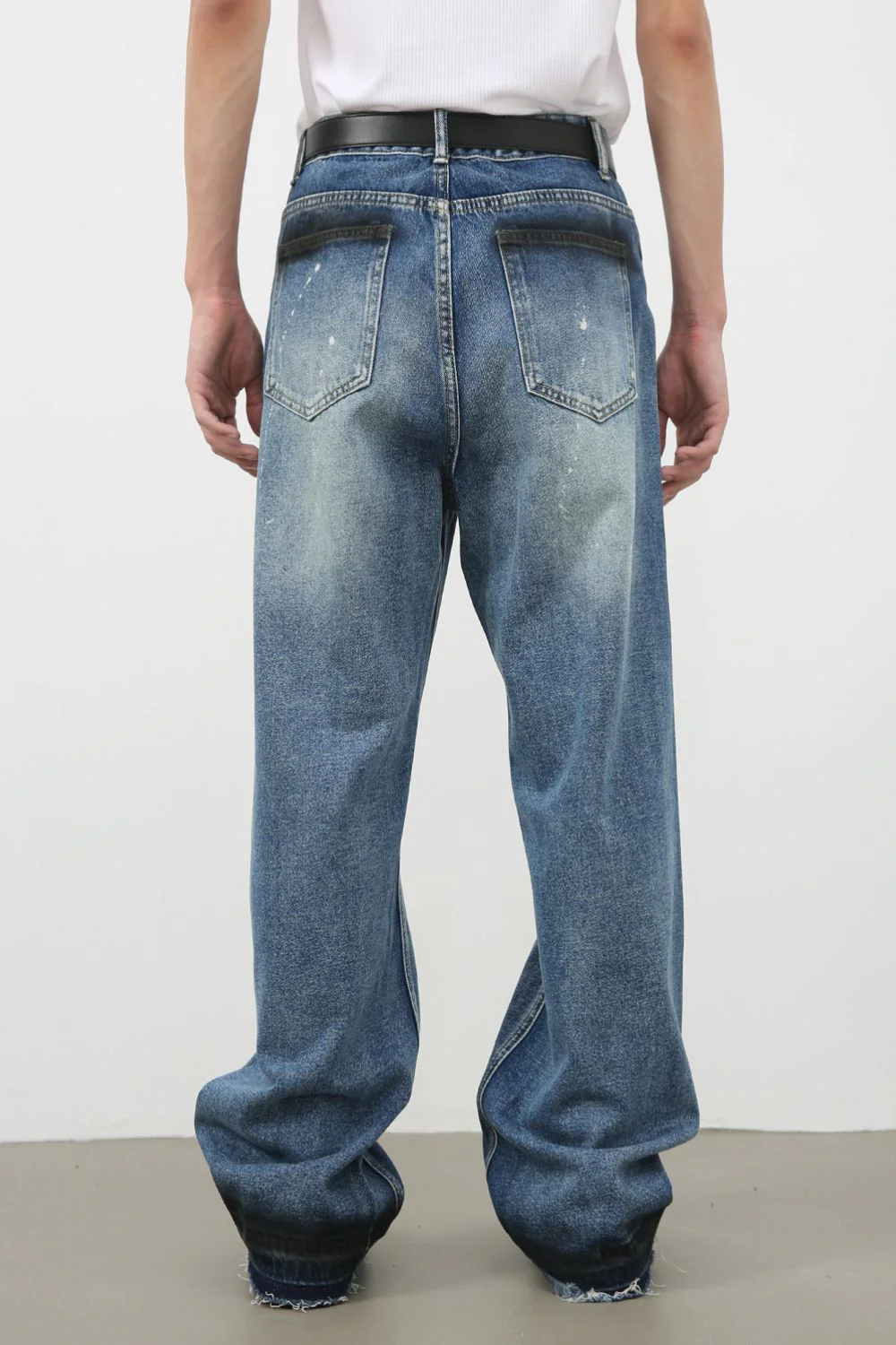 Men's Raw Hem Baggy Jeans - Image 2