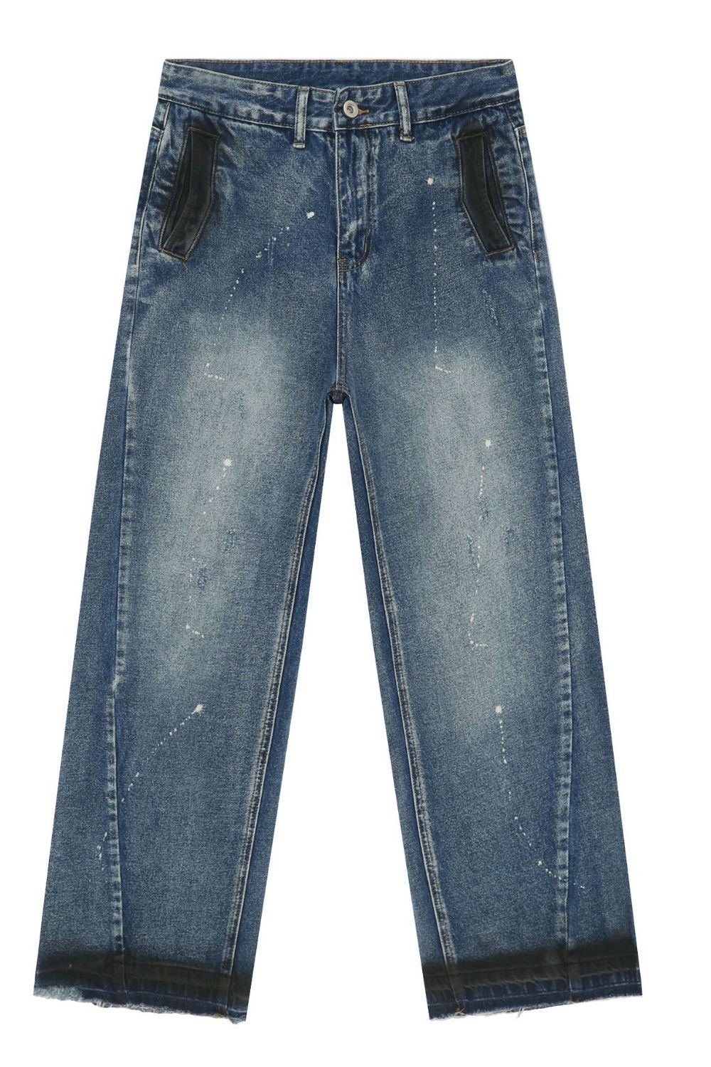 Men's Raw Hem Baggy Jeans - Image 5