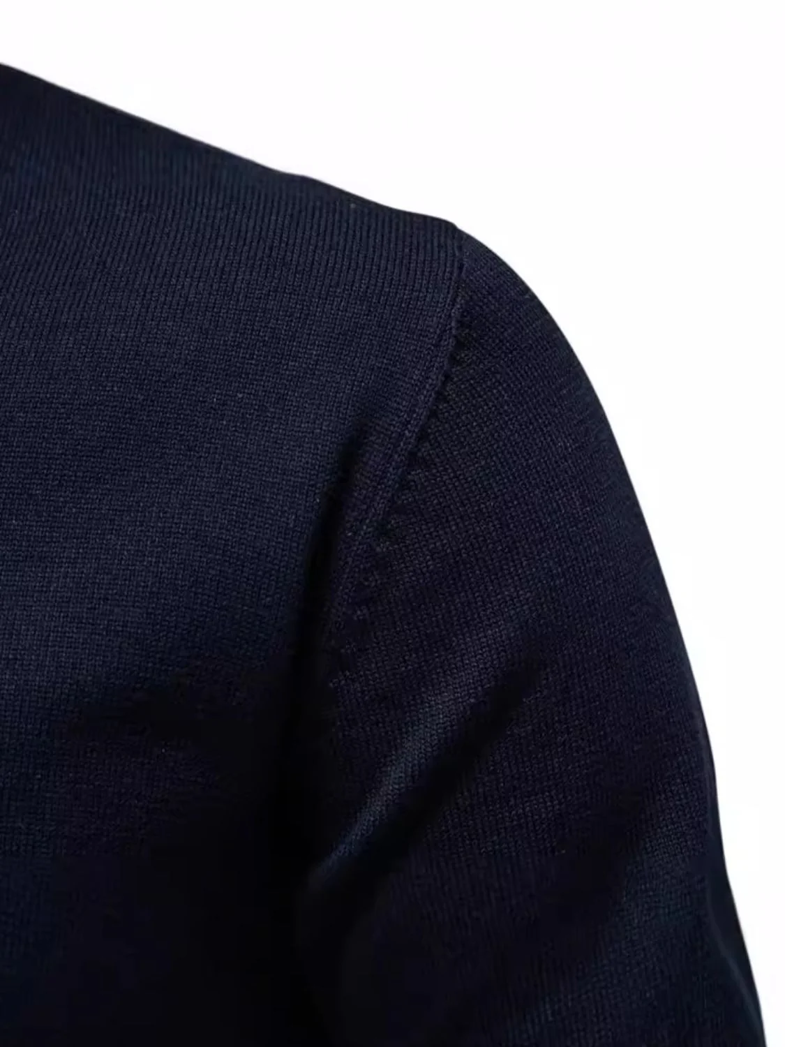Men's Ribbed Hem V-Neck Long Sleeve Sweater - Image 4