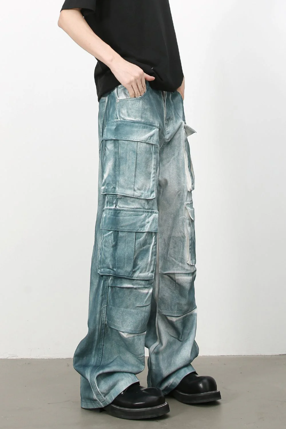 Men's Tie-Dye Cargo Jeans - Image 4