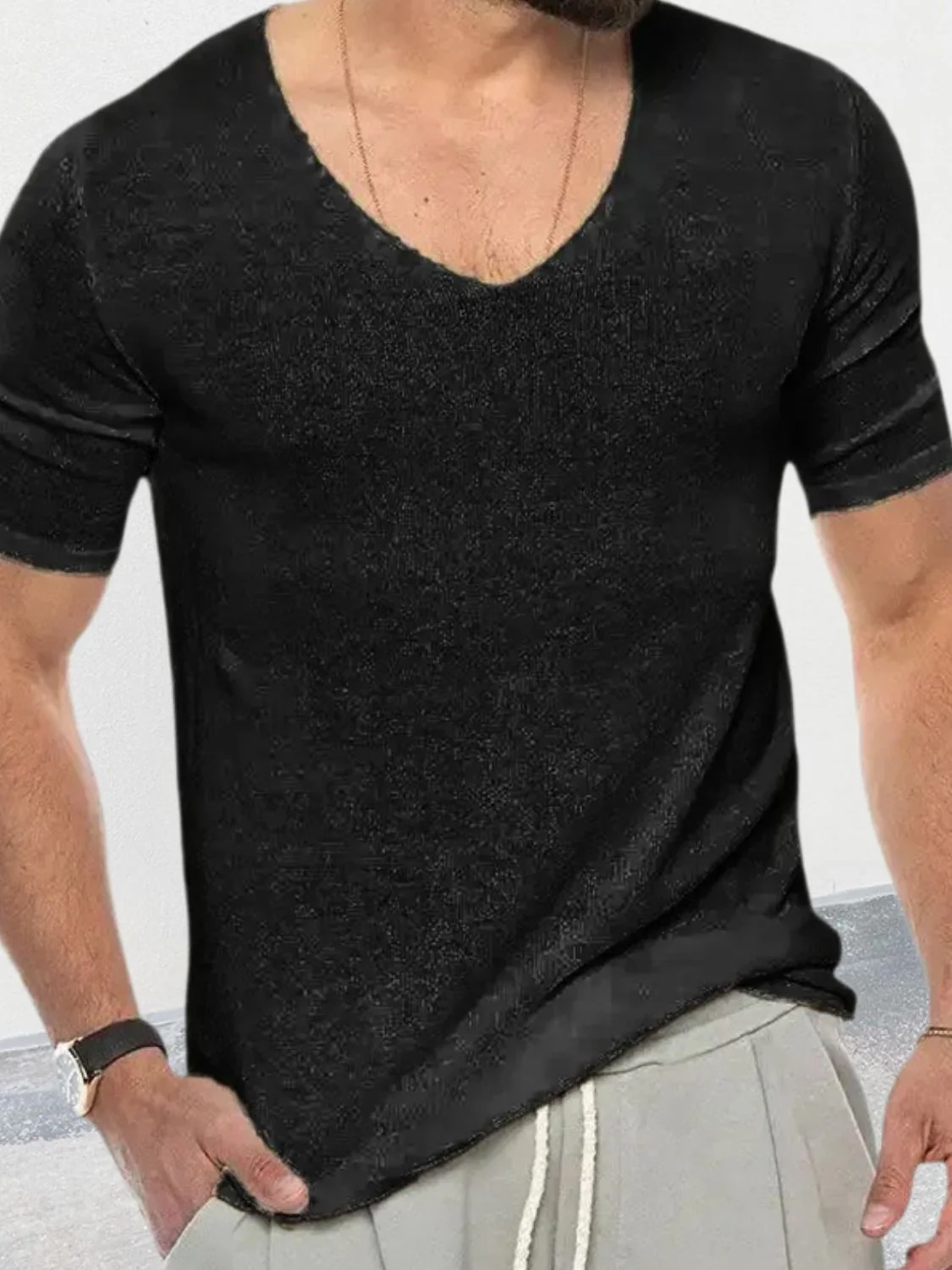 Men's V-Neck Short Sleeve T-Shirt - Image 8