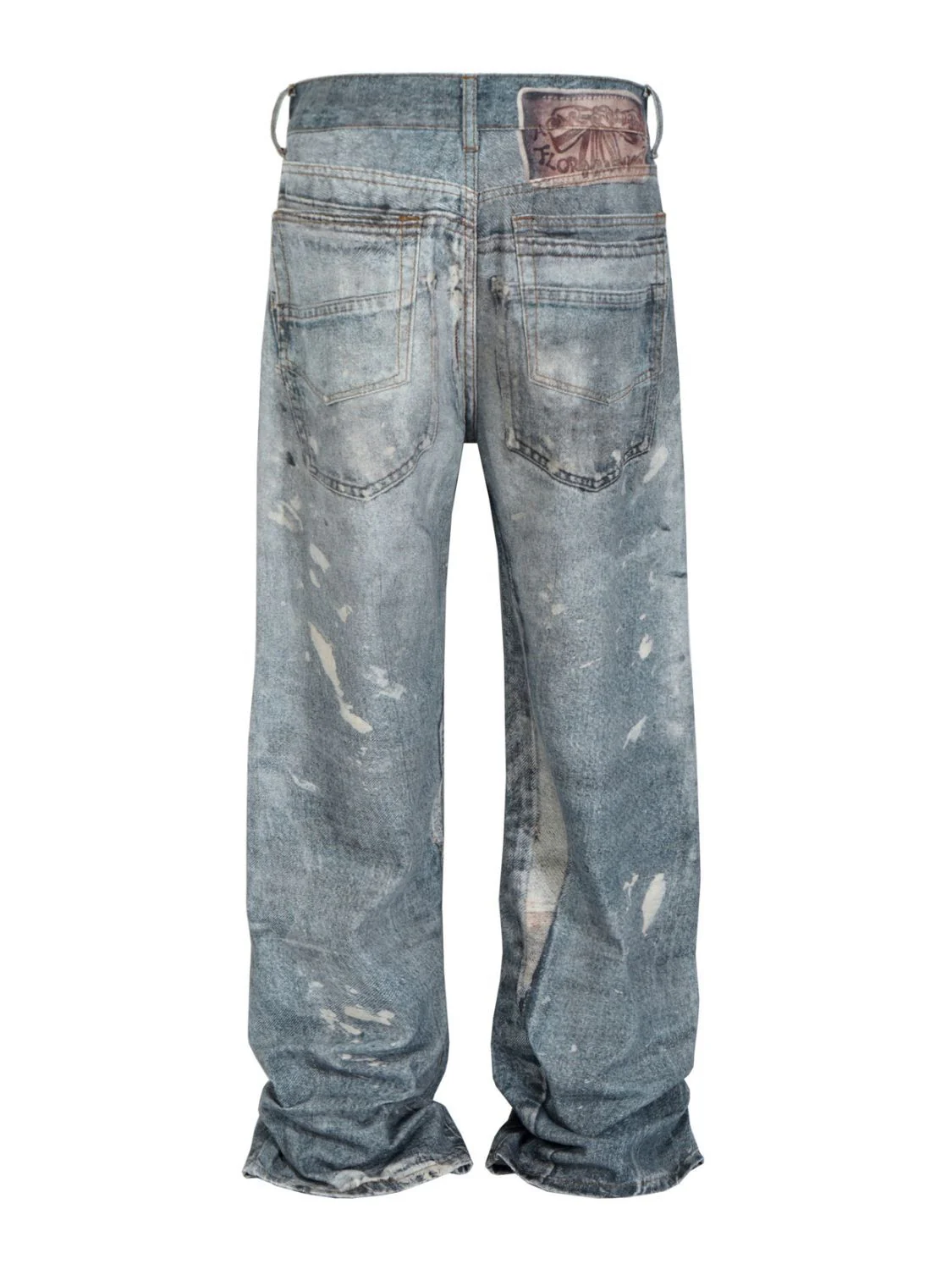Men's Washed Button Fly Straight Jeans - Image 4