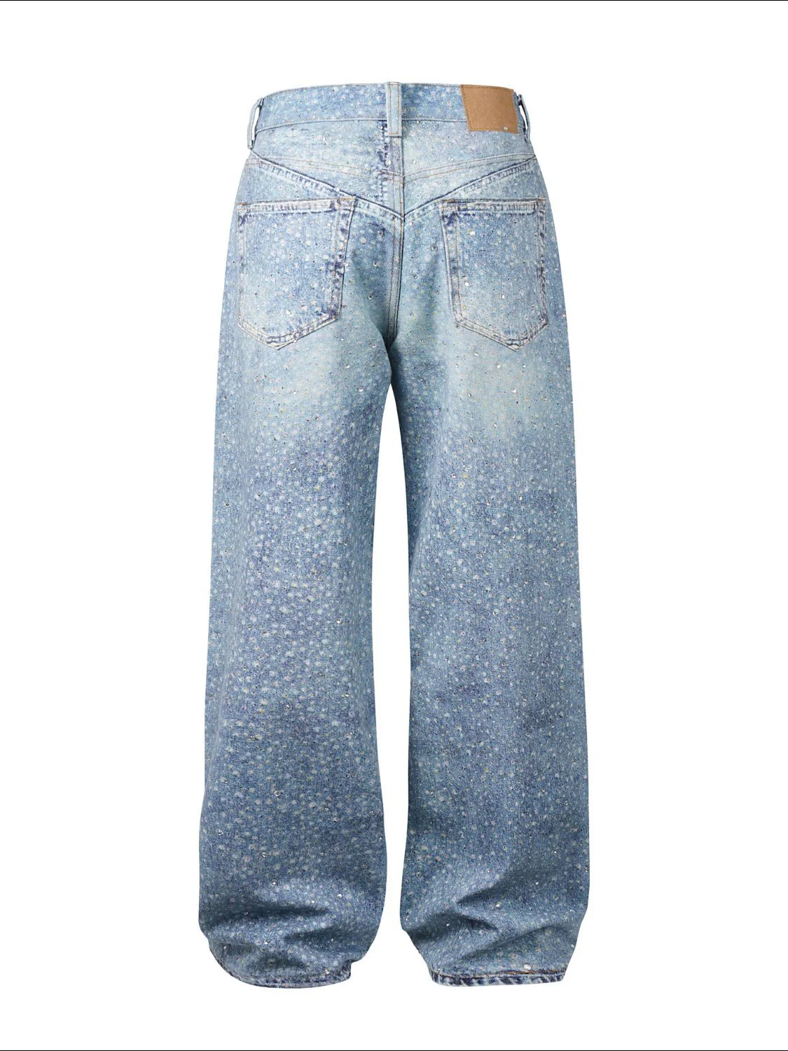 Men's Washed Rhinestone Print Jeans - Image 4