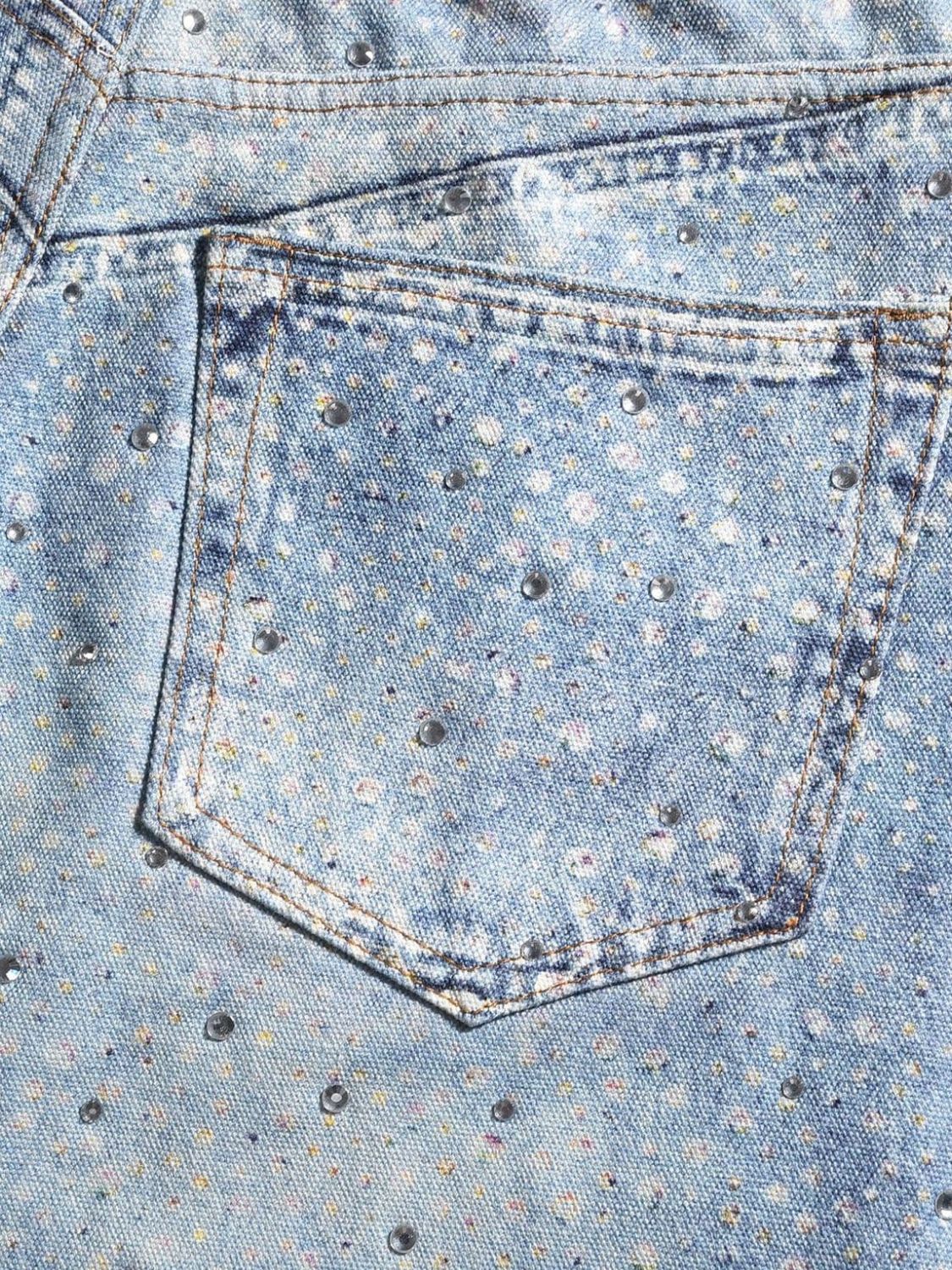 Men's Washed Rhinestone Print Jeans - Image 5