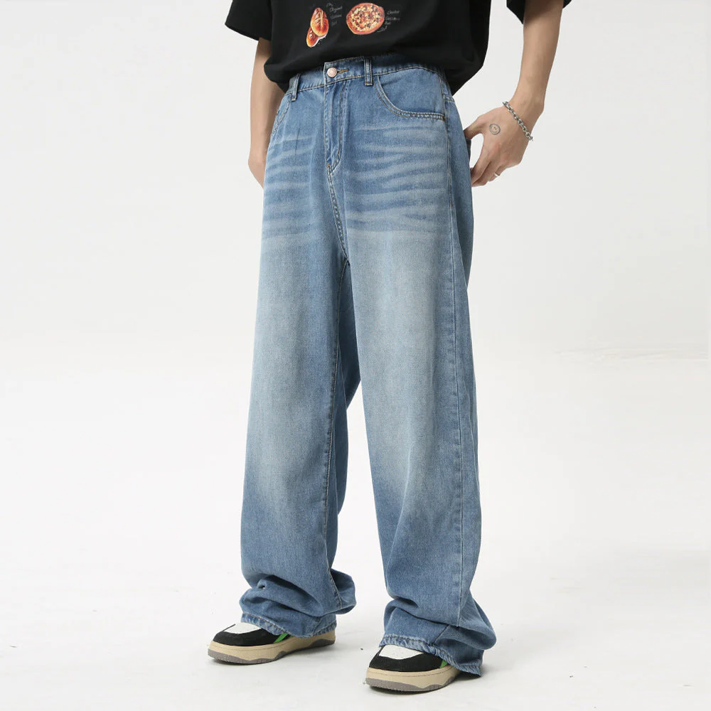 Men's Washed Straight Jeans - Image 10