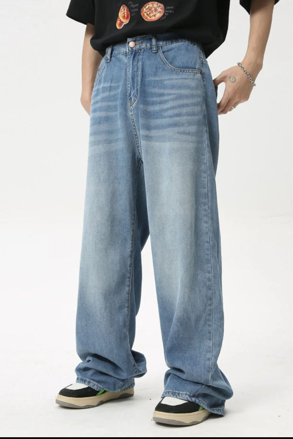 Men's Washed Straight Jeans - Image 2