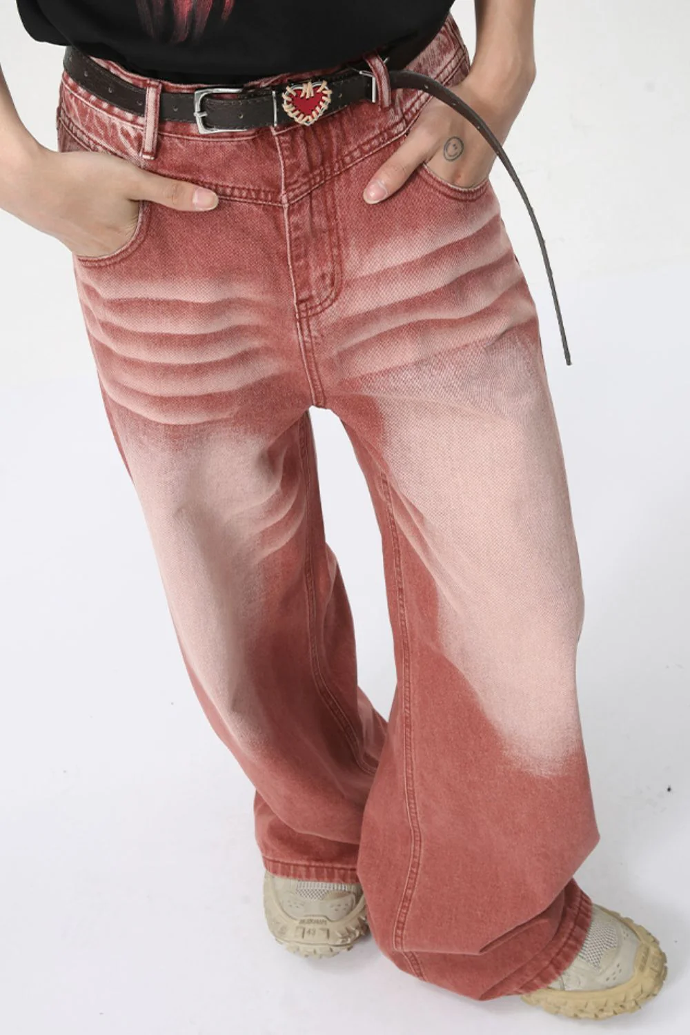 Men's Washed Wide Leg Jeans - Image 2