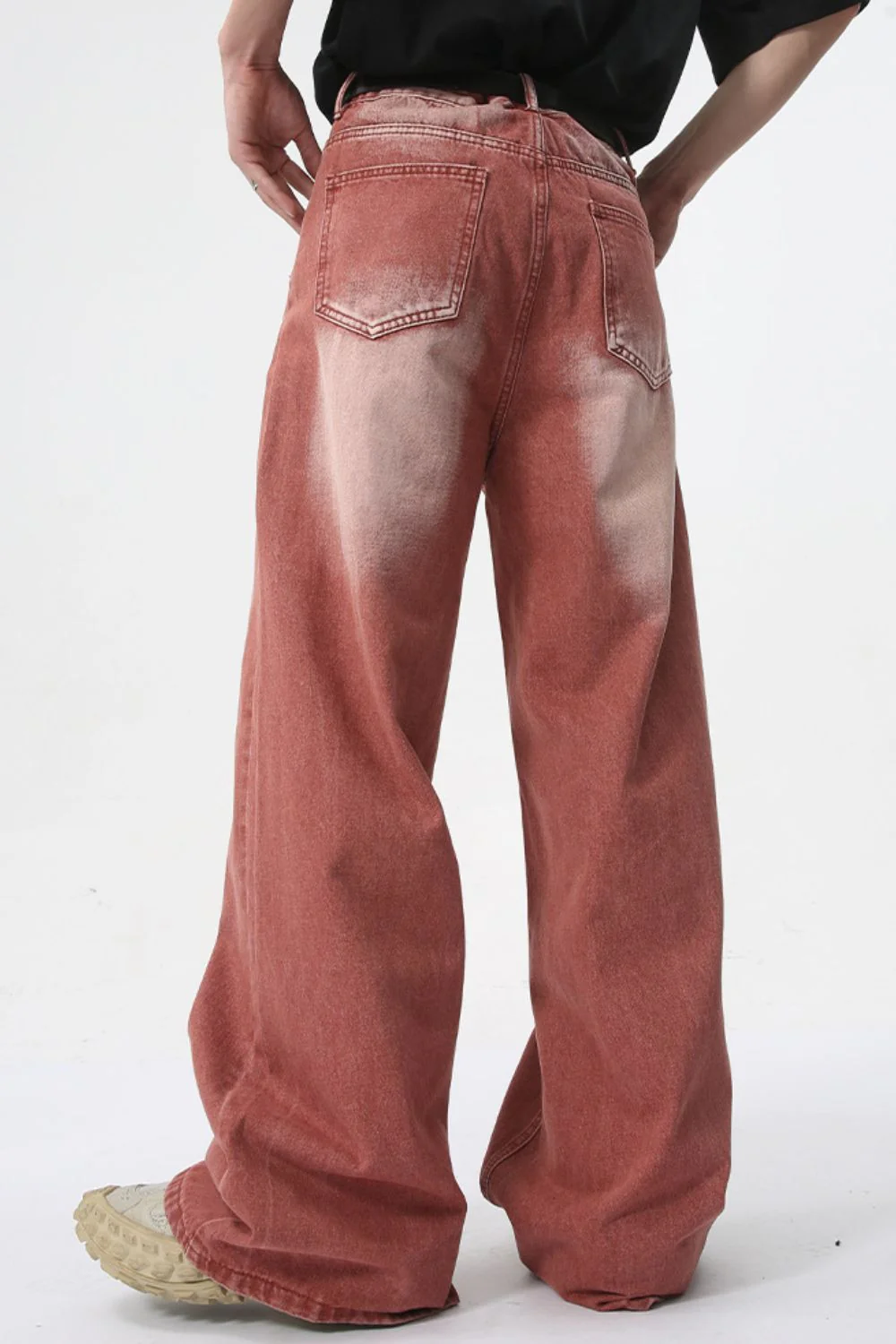 Men's Washed Wide Leg Jeans - Image 5