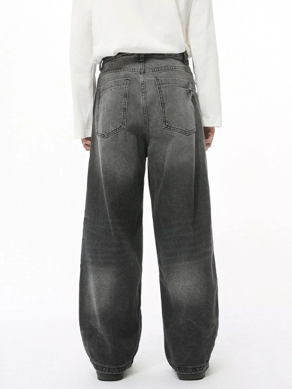 Men's Washed Wide Leg Jeans - Image 3