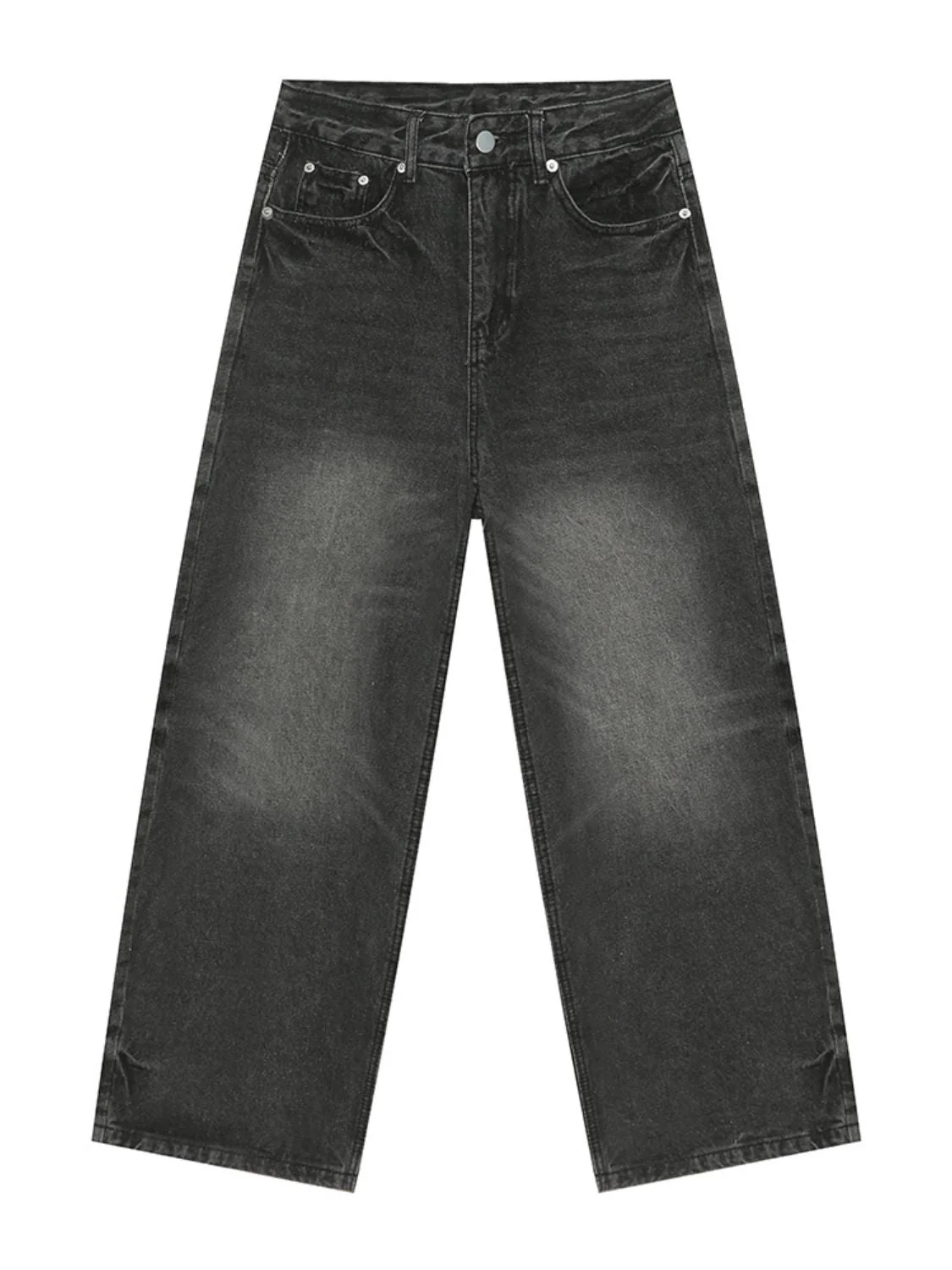 Men's Washed Wide Leg Jeans - Image 4