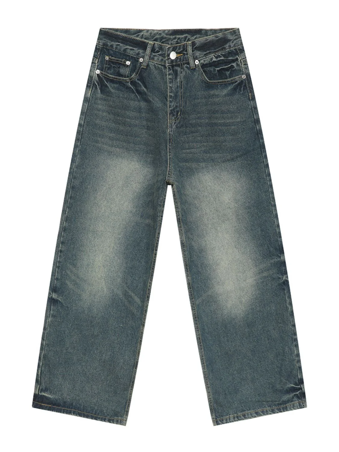 Men's Washed Wide Leg Jeans - Image 6