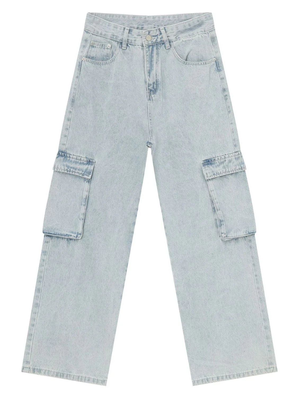 Men's Wide Leg Jeans with Cargo Pockets - Image 5