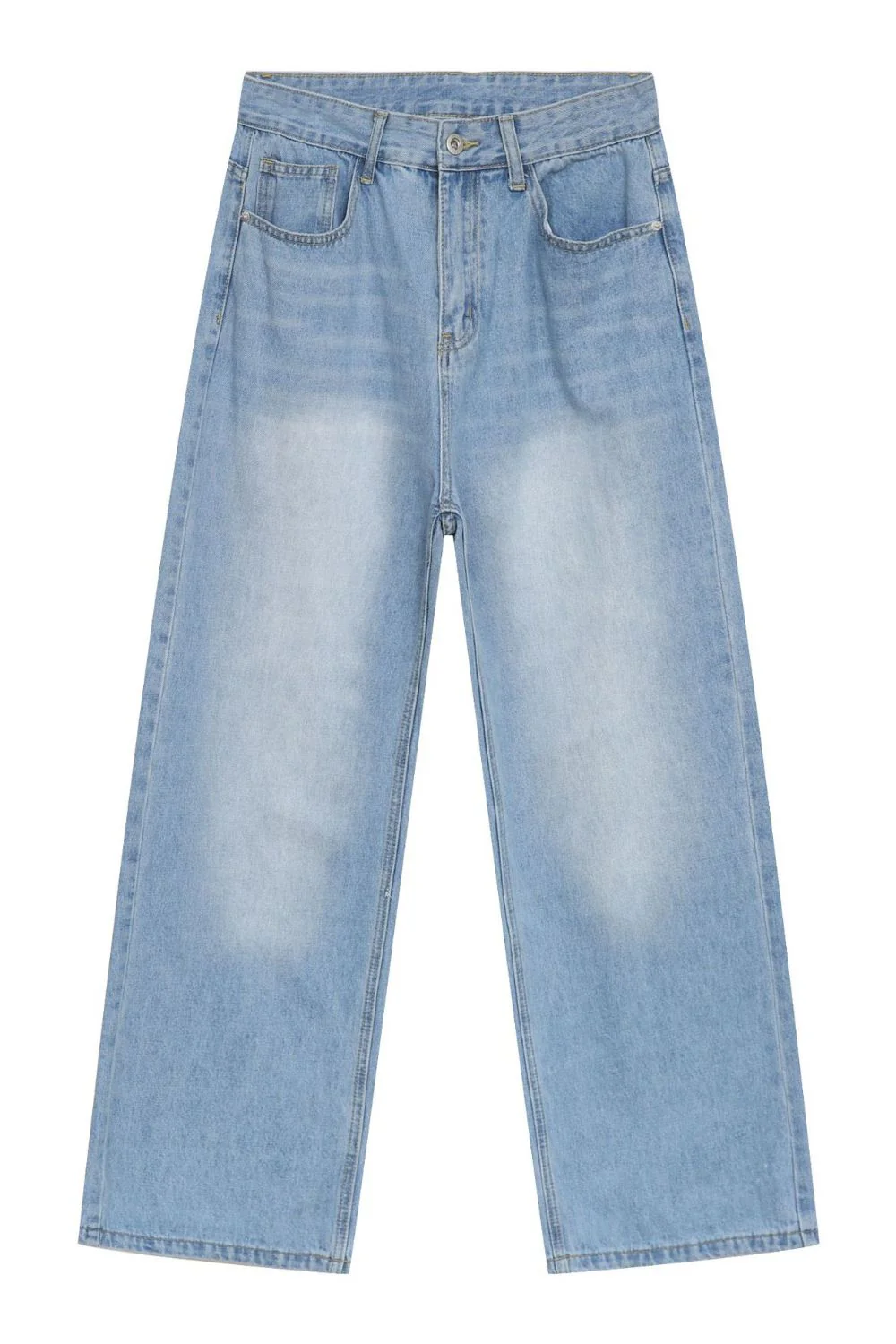Men's Wide Straight Jeans with Pockets - Image 5