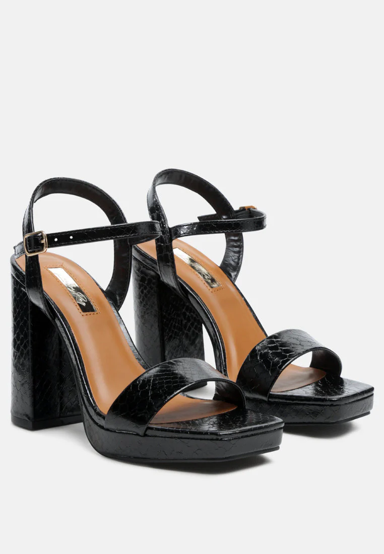 merengue textured high block heel sandals by London Rag - Image 10