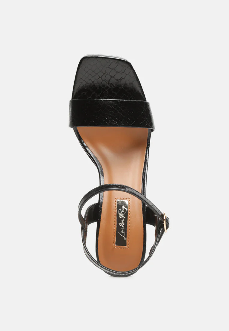 merengue textured high block heel sandals by London Rag - Image 12