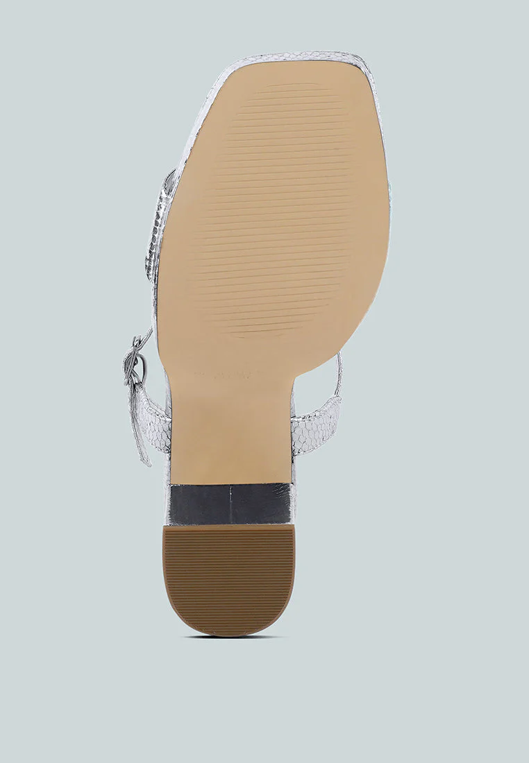 merengue textured high block heel sandals by London Rag - Image 7