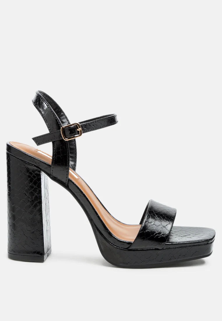 merengue textured high block heel sandals by London Rag - Image 8