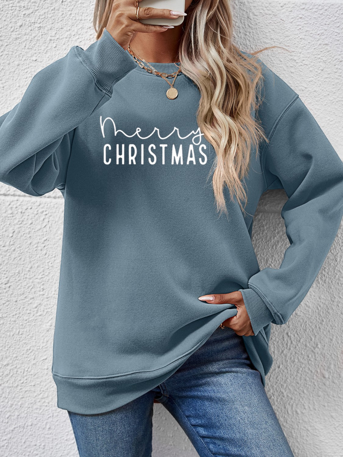 MERRY CHRISTMAS Dropped Shoulder Sweatshirt - Image 13