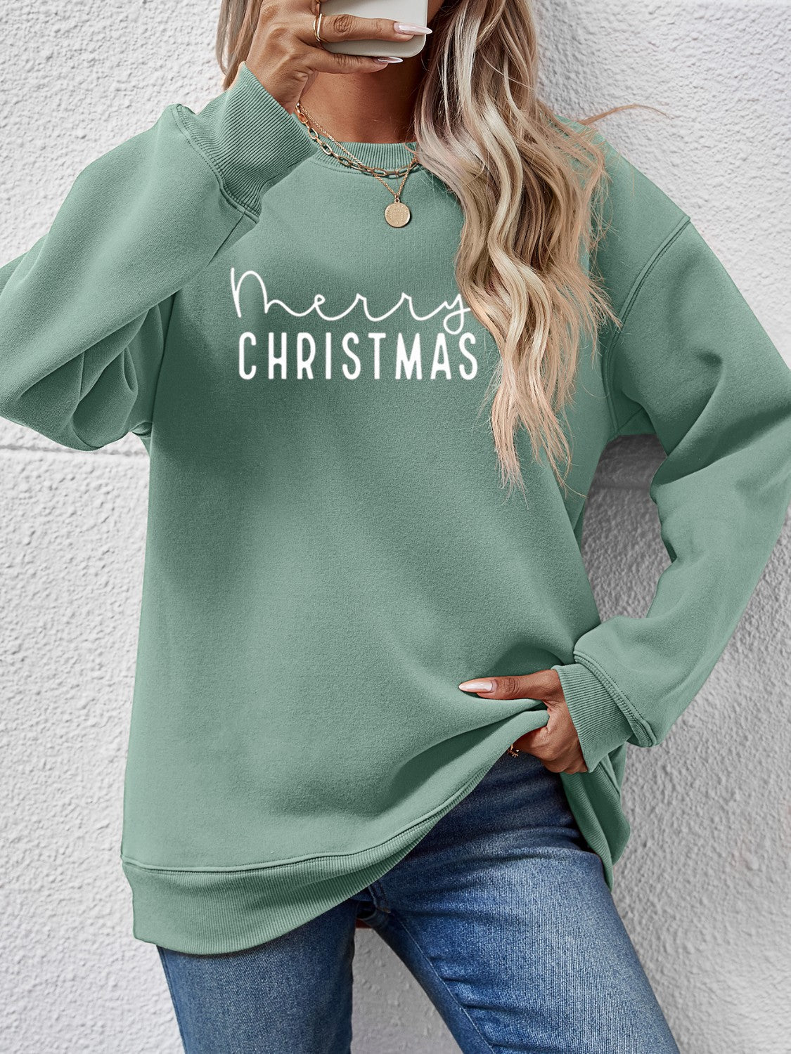 MERRY CHRISTMAS Dropped Shoulder Sweatshirt - Image 16