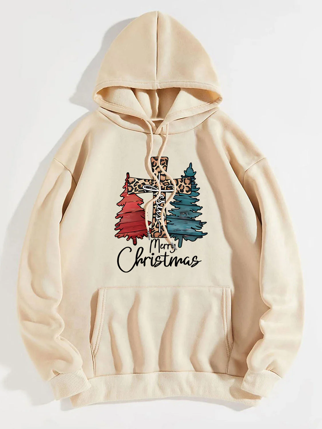 MERRY CHRISTMAS Graphic Drawstring Hoodie - Image 10